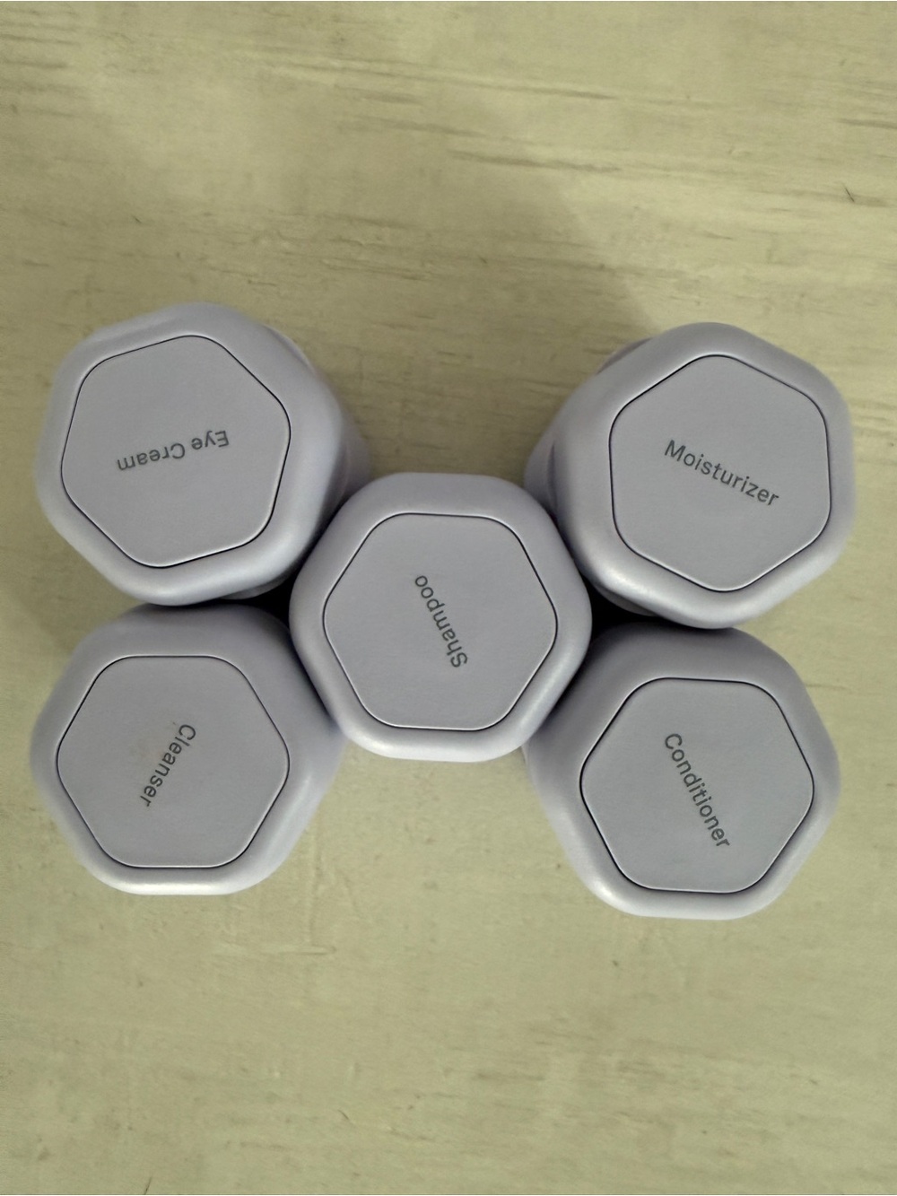 Cadence travel containers: of 5 Refillable Travel Jars - Light Lavender